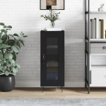 Puidust materjalist k&uuml;ljepaneel 34,5 x 34 x 90 cm must s&ouml;&ouml;gitoa kapp hoiukapp kitsas k&uuml;lgkapp v&auml;ike elutoa kapp puidust k&ouml;&ouml;gikapp mitmeotstarbeline kapp