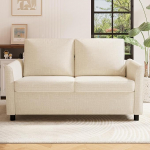 YODOLLA 2-kohaline diivan eemaldatavate kattedega, kaasaegne diivan Double Sofa Small - ideaalne elutuppa ja magamistuppa, beež | vastupidav kangas, ruumi s&auml;&auml;stev ja lihtne puhastada (beež)