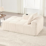 Cord Chaise Longue Lounge Chair koos lamamisfunktsiooniga, Chaise Longue ilma kokkupanekuta, tolmuimejaga, kondita pilves diivan joogihoidjaga ja k&uuml;ljetaskuga, modulaarne polsterdatud diivan elamiseks