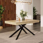 Pikendatav s&ouml;&ouml;gilaud, 140/180 x 80 cm, 6-8 inimesele, paksendatud lauaplaat, metalljalad, laud s&ouml;&ouml;gituppa, k&ouml;&ouml;ki, elutuppa, tamme v&auml;rvi