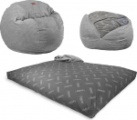 CordaRoy's Chenille Bean Bag konverteeritav Bean Bag masinpesu Chenille kangast kate keldris elutuba m&auml;ngutuba &uuml;hiselamu ja rohkem King Size Charcoal Made in the