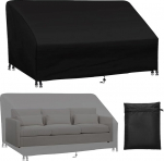 Aia diivani kaitsekate, veekindel, UV-kindel, h&otilde;bedase kattega 420D Oxford aiam&ouml;&ouml;bli kate, aiapingi kate (3-4 istekohaga, must, 200 x 93 x 88/64 cm)