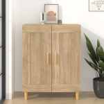 AUVYI Sonoma Tammepuust k&uuml;ljepaneel 69,5 x 34 x 90 cm Puitmaterjal Pesukapp Arhiivikapp Raamaturiiul Kingariiul Slim Vannitoakapp K&ouml;&ouml;gikapp Lowboard Elutuba