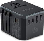 Epicka Universal Reiseadapter Weltweit PD Fast Charge, 45W Schnelles Aufladen Reisestecker Adapter mit 3 USB und 2 USB C, Universal f&uuml;r EU USA UK Thailand Austraalia Travel Adapter 105s