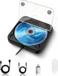 CD Player f&uuml;r Auto mit Silikon Anti-Schock CD Player Auto mit USB-Verl&auml;ngerungskabel Auto CD Player Laufwerk mit USB Anschluss f&uuml;r Laptop Desktop Fernseher Au&szlig;en-Lautsprecher（Schwarz）