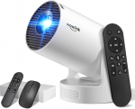 Miniprojektor toetab 4K 1080P, kaasaskantav projektor WiFi 6 ja Bluetooth 5.4, v&auml;ike projektor auto v&otilde;tmefunktsiooniga, 180&deg; reguleeritav, &uuml;hildub HDMI/TV Stick/M&auml;lupulk/Laptop, beež
