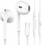 USB-C k&otilde;rvaklapid koos kaabliga iPhone 17 jaoks, mikrofoniga k&otilde;rvaklapid koos helitugevuse reguleerimise funktsiooniga, &uuml;hilduvad Samsung Galaxy S25, iPhone 17 Pro Max/16Pro/15 Pro, Google Pixel ja muude seadmetega
