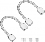 PATIKIL Gepanzerte T&uuml;rschlaufe, Drahtschutz (40,6 cm L 9/16 Zoll ID, Silber) (2 St&uuml;ck), T&uuml;rdrahtschlauch, Strom&uuml;bertragung, gepanzertes Kabel, Drahth&uuml;lse, Schutz mit Kunststoff-Endkappe, geeignet f&uuml;r