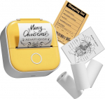 T02 Mini Printer with 3 Paper Rolls, Portable Sticker Printer, Bluetooth Pocket Printer, Inkless Thermal Printer, Portable Label Printer, Sticker Printer for Notes, Memos, Magazines, DIY
