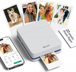 Nelko fotoprinter PP01 v&auml;rviline kaasaskantav mini fotoprinter nutitelefonile koos 20 fotopaberiga, tindiprinter, kleepuv tagak&uuml;lg iOS ja Android, l&otilde;bus redigeerimisrakendus, kreemjas valge v&auml;rviga