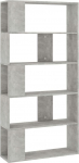 vidaXL raamaturiiul, ruumijaotur 5 suure sektsiooniga, seinariiul, seisev riiul, arhiiviriiul, ruumijaotur, kontoririiul, betoonhall, 80 x 24 x 159 cm, puitmaterjalist.