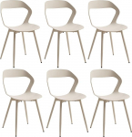 JZGORC 6 p&otilde;hjamaise s&ouml;&ouml;gitooli komplekt, metallist jalgadega k&ouml;&ouml;gitoolid, suur &otilde;&otilde;nes selja disain, sobib elutuppa, s&ouml;&ouml;gituppa, vaba aja tuppa - khaki + khaki v&auml;rvusega