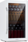 Klarstein Beersafe Quartz White Beer Fridge Drinks Refrigerator with Glass Door, Fridge, Bottle Refrigerator with 80 Litres