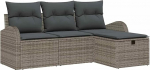 Rantry 4-teiliges Garten Sofa Set mit Kissen Grau Poly Rattan Gartenlounge Model3360380