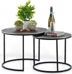 casamia Carlton kohvilaud &uuml;mmargune metallist 2 tk l&auml;bim&otilde;&otilde;duga 55 ja 45 cm
