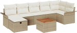 Rantry 8-Teiliges Garten Sofa Set mit Kissen Beige Poly Rattan Gartenlounge Model3359463