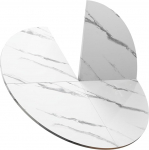 Suur &uuml;mmargune kokkupandav lauaplaat 150cm l&auml;bim&otilde;&otilde;duga pikendatav puidust lauaplaat 4-punktiline kokkupandav disain ruumi s&auml;&auml;stev lahendus koju, restoranidesse, hotellidesse, valge v&auml;rvus