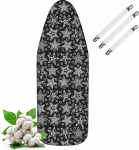 LaFleurs&reg; triikimislaua kate 120 x 40 cm (M) - puuvillane, eriti paksu polstriga - pingutusega tugevaks hoidmiseks - aurutriikraudadele ja kiirtriikimisele - sobib 110-122 x 30-40 cm triikimislaudadele.