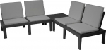 Molook Anthracite Living Room Set with Cushion