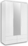 Spice - elegant wardrobe from Stella Trading with lots of storage space &ndash; versatile cupboard with hinged doors in white high gloss