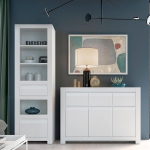 Lomadox Living Room Dining Room Furniture Set 2-Piece Modern White Cupboard Sideboard