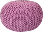 Voglrieder Pouf Knitted Stool Chunky Knit Hand-Knotted Diameter 55 cm Pink