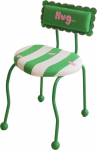 papahug Herz-Streifen Eisen Kunst Designer Schminkstuhl Original Make-Up Stuhl Esszimmer Schlafzimmer Studie Stuhl R&uuml;ckenlehne Hocker