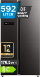 Midea MDRS791MIC28 Side-by-Side kombineeritud k&uuml;lmik, s&uuml;gavk&uuml;lmik, ilma k&uuml;lmakindluseta, WiFi juhtimine, inverterkompressor, 176,5 cm k&otilde;rge, 379 l jahutus, 213 l s&uuml;gavk&uuml;lmik, topeltjuhtimine, SuperCool, 37 dB, Jazz Black