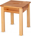 Staboos t&auml;ispuidust tool Doc k&auml;epidemega kuni 150 kg - Puidust p&ouml;&ouml;gist valmistatud tool - naturaalne s&uuml;damepuit - tool v&otilde;ib olla ka &ouml;&ouml;kapiks - 35 x 35 x 45 cm - 35 x 35 x 45 cm