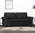 Juroupi 2-Sitzer-Sofa Diivan 2 Sitzer Loveseat Sofas F&uuml;R Wohnzimmer Diivan Loveseats Schwarz 140 cm Kunstlederer - 359504