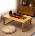 SINBINTA Kokkupandav kohvilaud, Bambus End Side Table lukustatavate kokkupandavate jalgadega, madala jalaga teelaud elutuppa, Tatami (naturaalne)