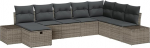 Rantry 8-teiliges Garten-Sofa-Set mit Kissen Grau Poly-Rattan Gartenlounge Model3359428
