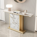 Moodne kitsas konsoollaud, valmistatud kiviplaatidest ja metallist, k&uuml;ljeplaat, esikusse, k&otilde;rvallaud, kitsas riiulitega sissep&auml;&auml;suks, elutuppa ja esikusse (100 x 30 x 30 cm / 39 x 12 x 31 tolli)