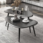 Mid Century pesitsuslaudade komplekt elutuppa Jazz Black/Walnut Finish Modern Furniture Multiple 40 x 40 x 55 cm ja rohkemgi veel