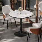 FATIVO Mustade raudjalgadega &uuml;mmargune s&ouml;&ouml;gilaud 78 x 76 x 76 cm