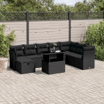 Garten-Sofagarnitur Ecksofa & Mittelsofa Set Schwarz PE-Rattan - Modular f&uuml;r Terrasse und Innenhof Model3274705