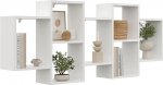 KUBUTKU Dekoratiivne seinariiul 7 riiuliga, 160 x 65 x 18 cm, Skandinaavia modernne disain, elutuppa, k&ouml;&ouml;ki, kontorisse, magamistuppa, vannituppa, rippuv riiul esitlemiseks, raamaturiiul (valge)