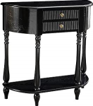 Esiku laud, poolkuu konsoollaud 2 sahtliga, kitsas kapp, kitsas konsoollaud, avatud riiuliga elutuppa (must, 100 x 30 x 88 cm/39 x 12 x 35 tolli)