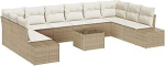 11-teiliges Garten-Sofa-Set mit Kissen Braun Poly Rattan Gartenlounge Model3347251