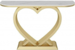 Konsolentisch, Moderner Konsolentisch mit Kunstmarmorplatte for Eingangsbereich und Wohnzimmer Flurtisch(Gold,L)