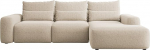 Selsey Sofa Corner Sofa Bed Couch with Storage Space Sleep Function Easy Care with Cushion Lumbar Cushion L Shape Freestanding Right Chenille Beige Carnos