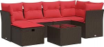 Garten-Sofagarnitur mit Stauraum & Fu&szlig;hocker - PE-Rattan, 55x53x34 cm, f&uuml;r Terrasse und Innenhof Model3325300