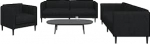 Gecheer 3-TLG. Sofagarnitur Schwarz Stoff, Moderne Couch Polstersofa f&uuml;r Wohnzimmer Schlafzimmer Spielzimmer3209231