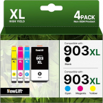 NewLift 903XL Multipack printerikassetid &uuml;hilduvad HP 903XL HP 903XL HP 903ga HP Officejet Pro 6970 6960 jaoks Officejet 6950 6960 All-in-One printeri jaoks (must ts&uuml;aane-magenta-kollane, 4 tk).