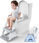 Wimaha laste tualettruumi iste, t&auml;iendatud 2-in-1 tualettruumi iste lastele koos treppidega, reguleeritava k&otilde;rgusega kokkupandav laste tualett-treener, astmeline v&auml;ljaaste lastele koos libisemiskindla jalalauaga