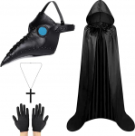 Black Plague Doctor Mask, Retro Leather Bird Mask, Long Nose Bird Beak, Steampunk Halloween Costume Props for Party, Carnival, Cosplay