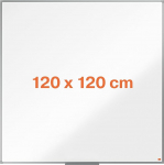 Nobo Essence seeria 1915449 120 x 120 cm terasest magnettahvel alumiiniumraamiga traditsiooniline nurgapealne pliiatsitaldrikuga valge