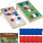 Relaxdays Cornhole Throwing Game Set, 10 Sandbags, Bean Bag Game, H x W x D: 18 x 29 x 58 cm, Indoor & Outdoor, Multi-Colour