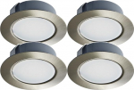Trango TGG4E 04X 12 Volt AC/DC LED Recessed Lights Set of 4 Equivalent to Normal G4 Furniture Light Kitchen Cap Lights, etc. Stainless Steel Look