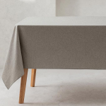GAMUSI Plain Organic Cotton Tablecloth Waterproof Stain Resistant Rectangular Dark Grey 140x300cm